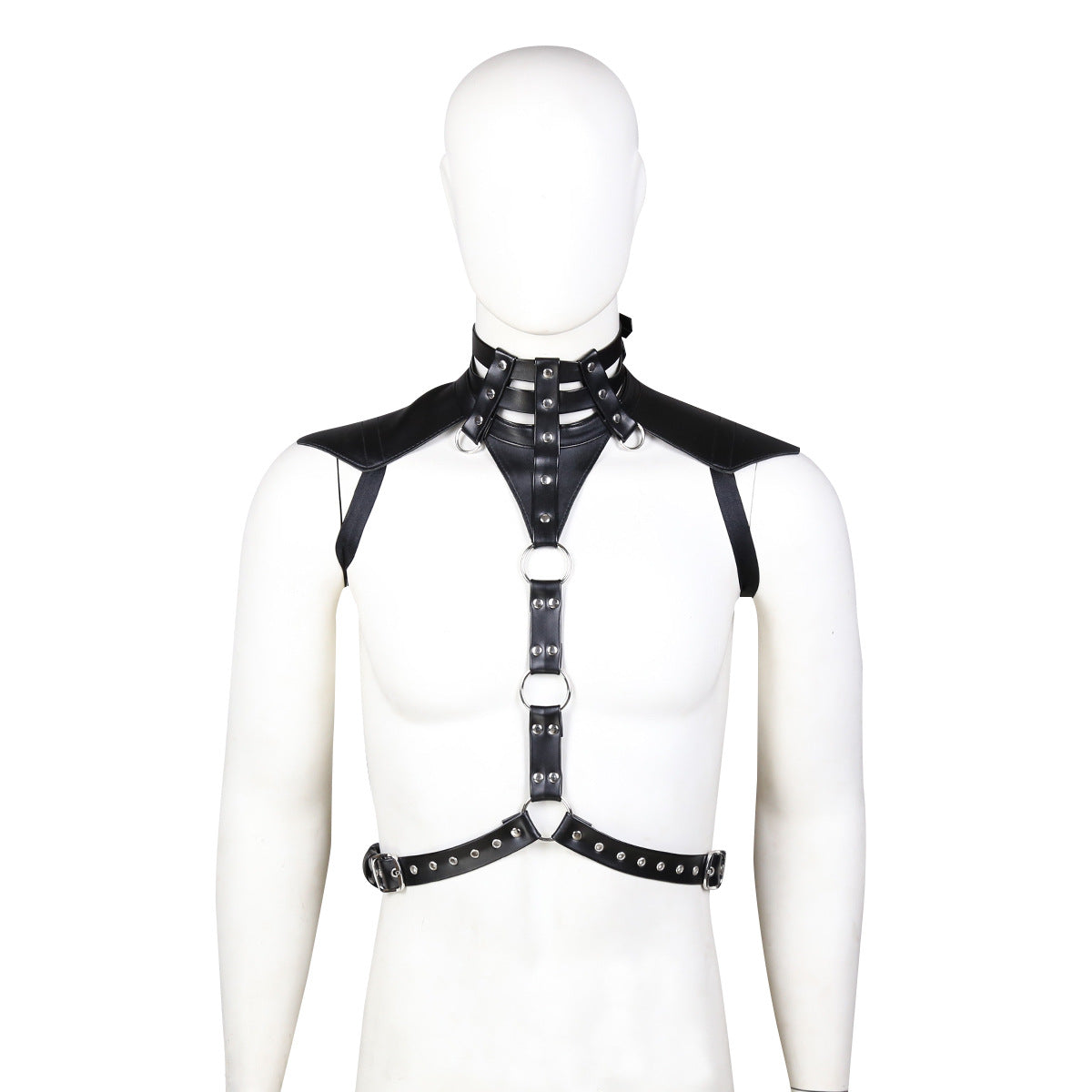 Harness with shoulder pads and waist strap