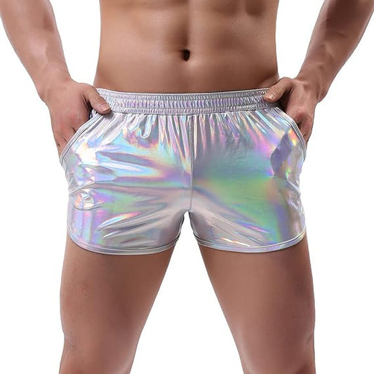 Shorts i silver, guld och holographic