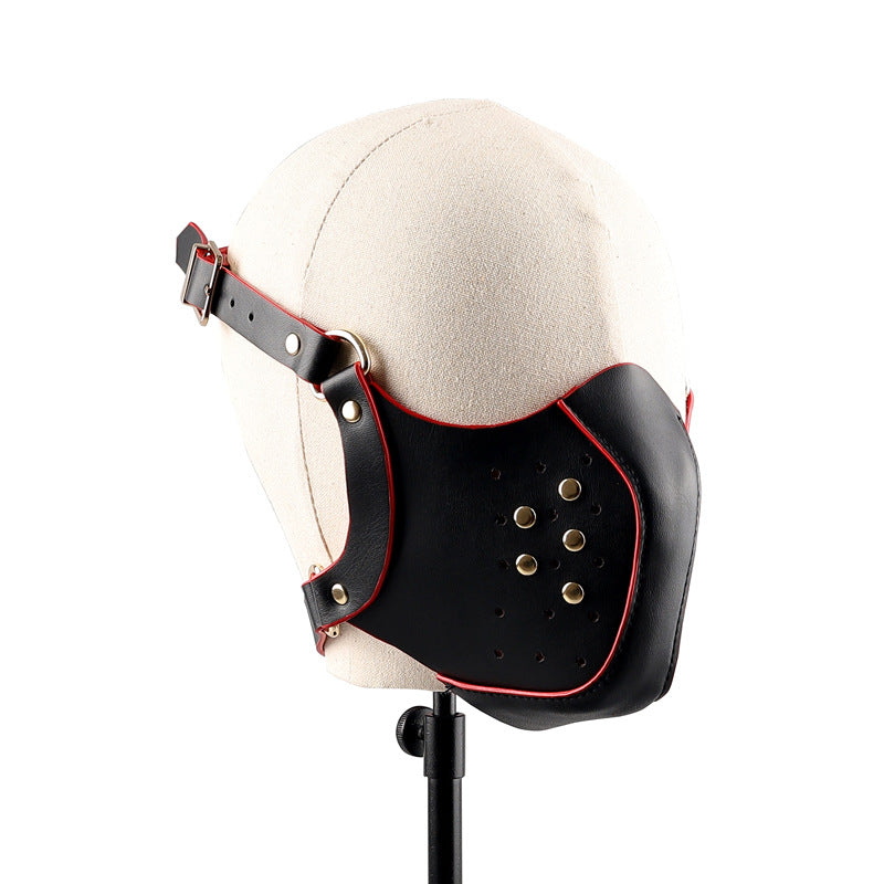 Leather mask - fetish- puppyplay - bdsm, face mask or muzzle in genuine leather. Available in black and red