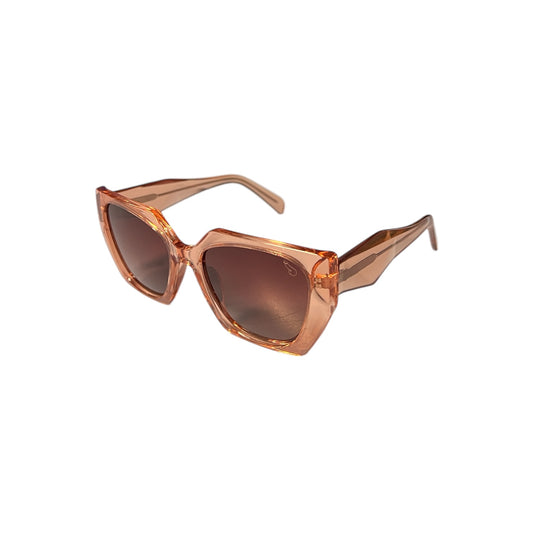 Solglasögon med rosa/svarta glas och fantastiska rosa transparenta bågar no 136