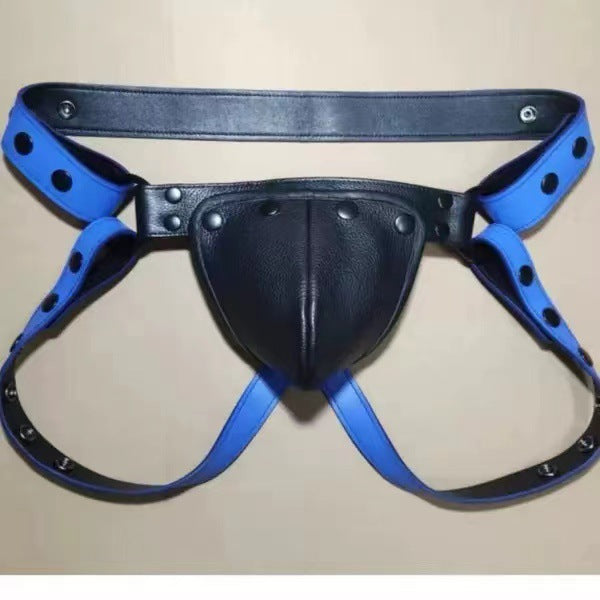 Jockstrap i läder med löstagbar front