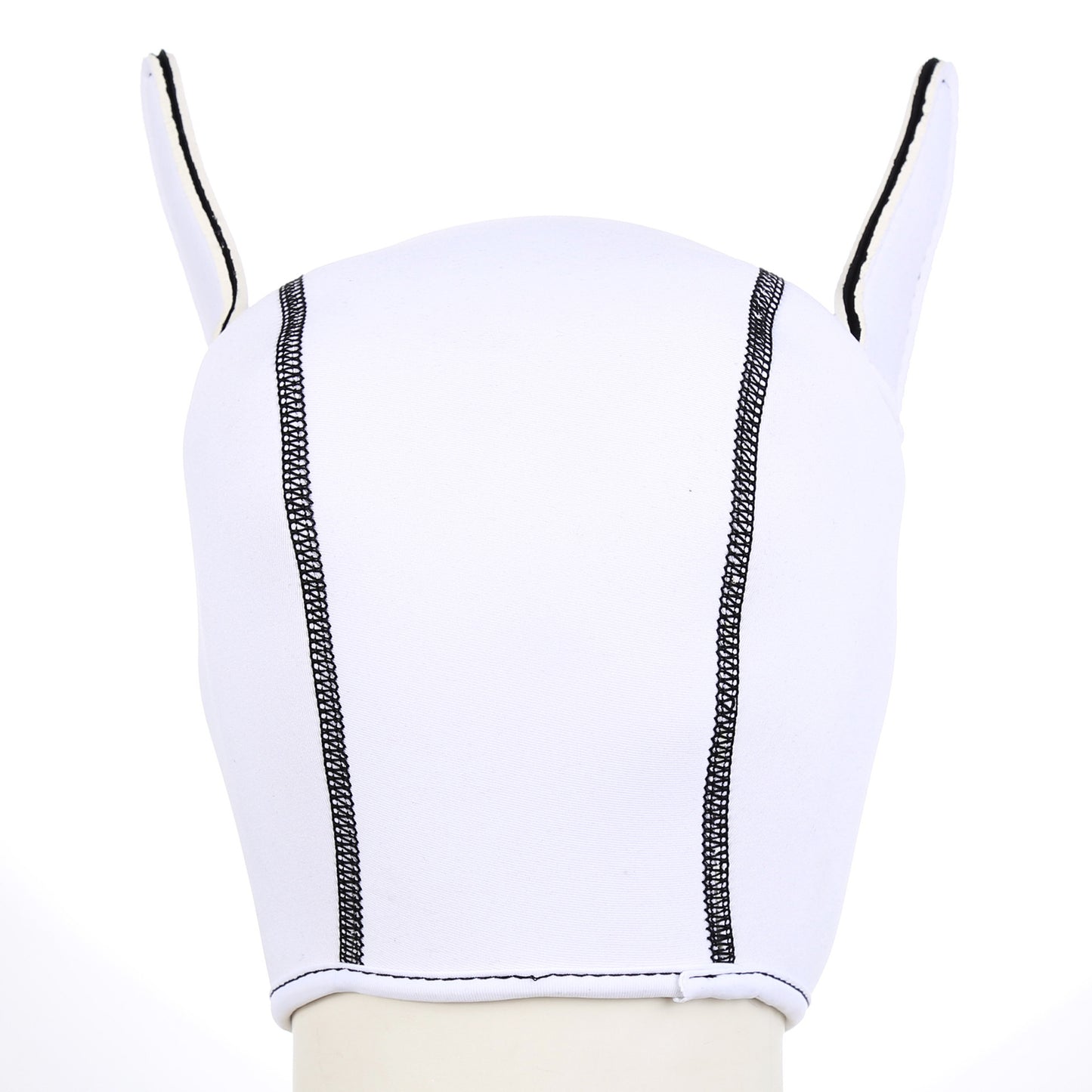 Capucha o máscara para juego de cachorro, blanca