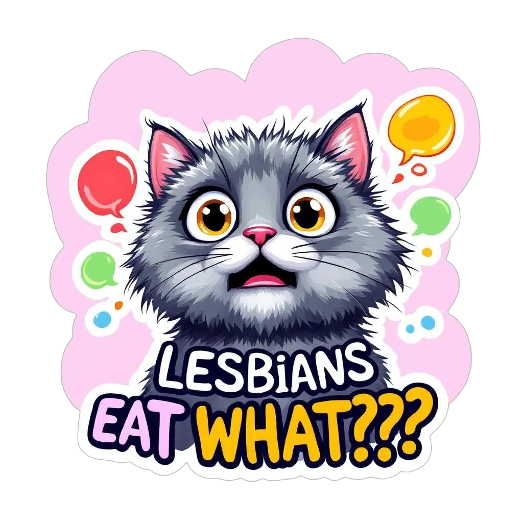 T-shirt med tryck, LESBIANS EAT WHAT???
