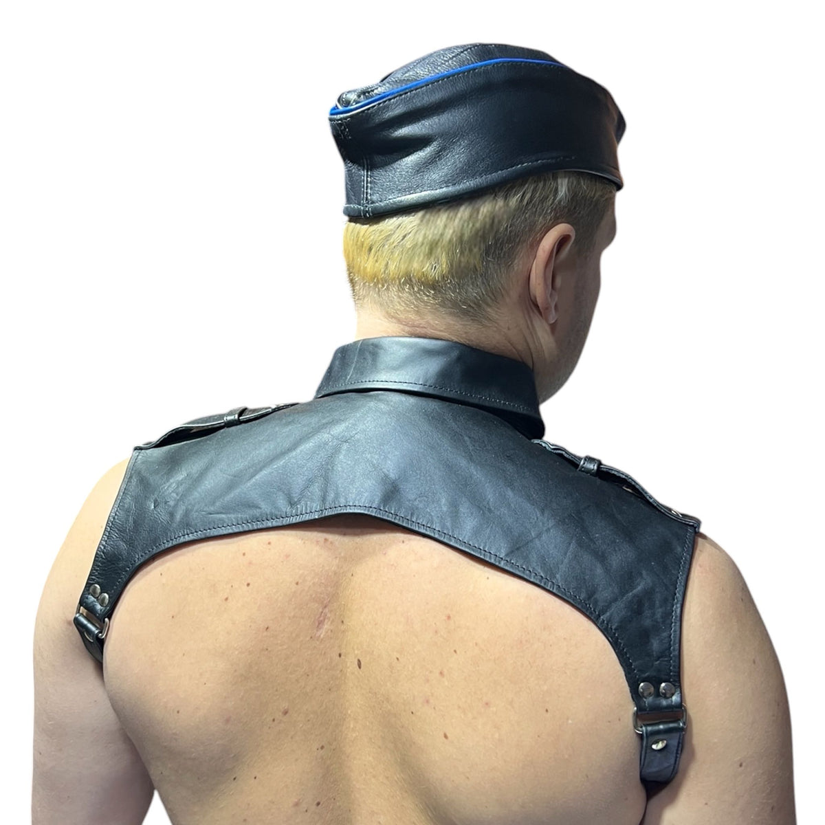 Harness för axlarna, shirt collar chest harness i läder