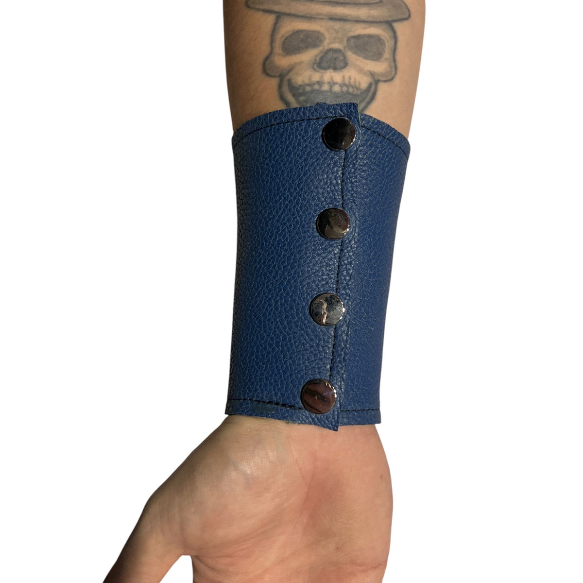 Armband, brett i äkta blått läder