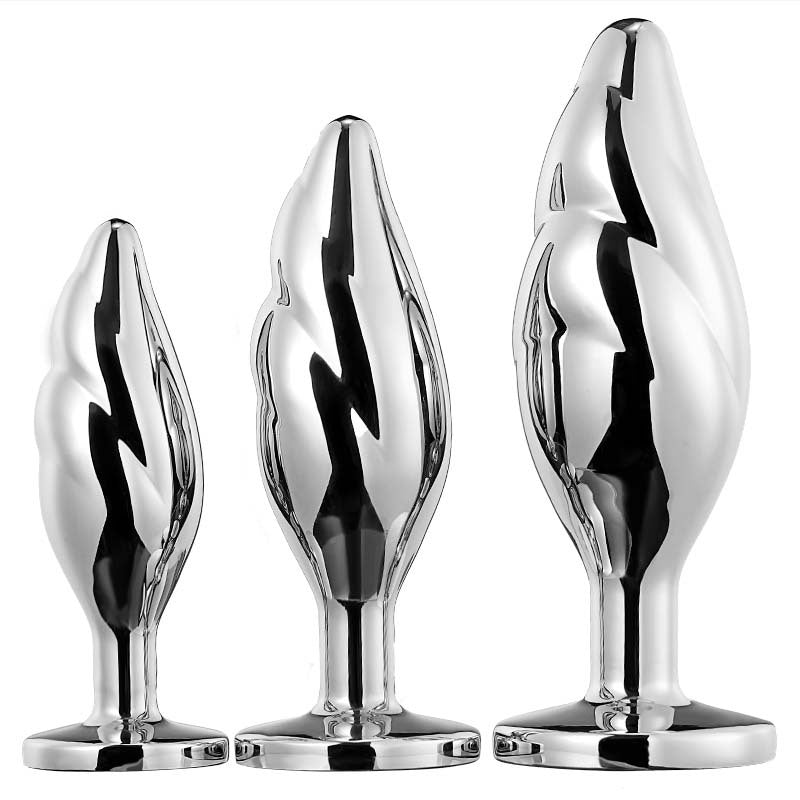 Buttplug aus nickelfreiem silberfarbenem Stahl in lnglicher Form mit Dickfashion Buttplug aus nickelfreiem silberfarbenem Stahl in lnglicher Form mit Dickfashion