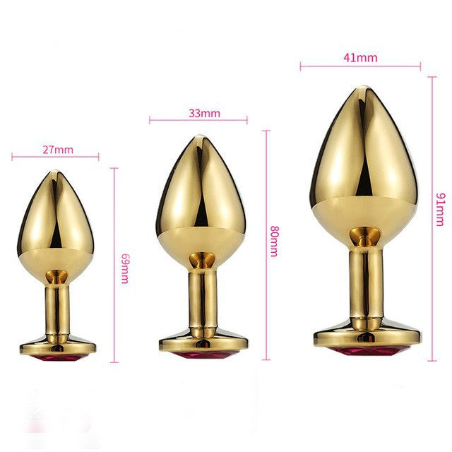 Buttplug aus nickelfreiem, goldfarbenem Stahl