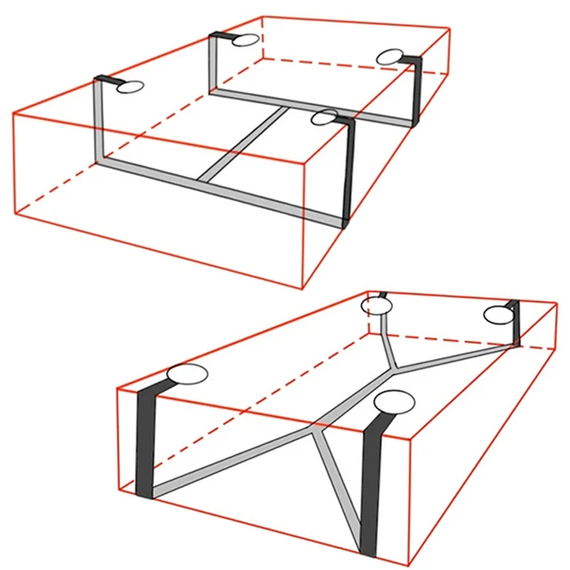 Juego de bondage para cama. Se incluyen correas para sujetar debajo de la cama, así como muñequeras y tobilleras.