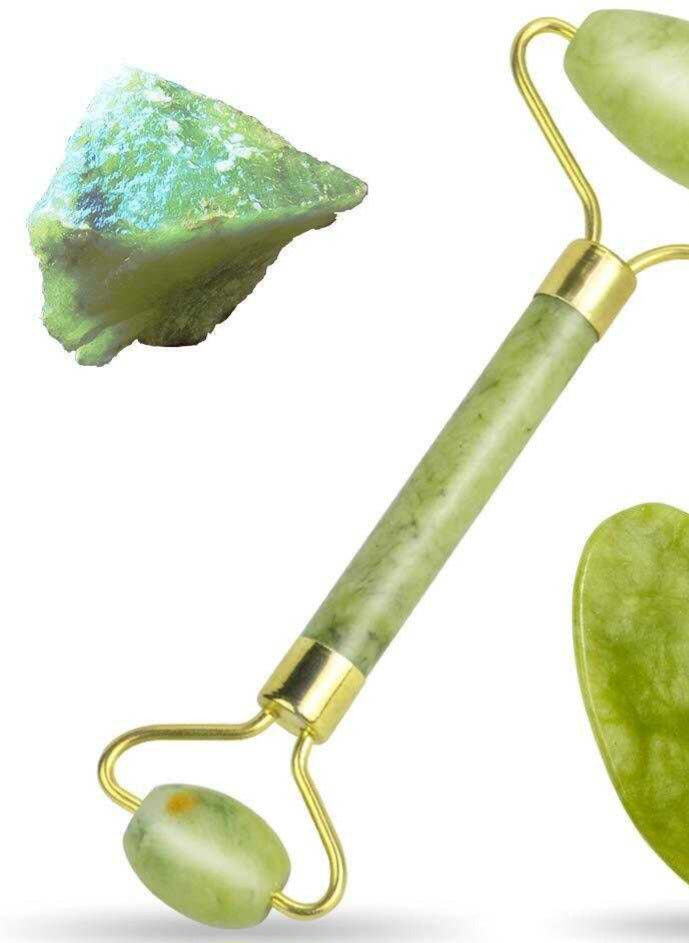 Rodillo facial Gua Sha Jade o rodillos faciales en jade mashan verde o jade mashan verde