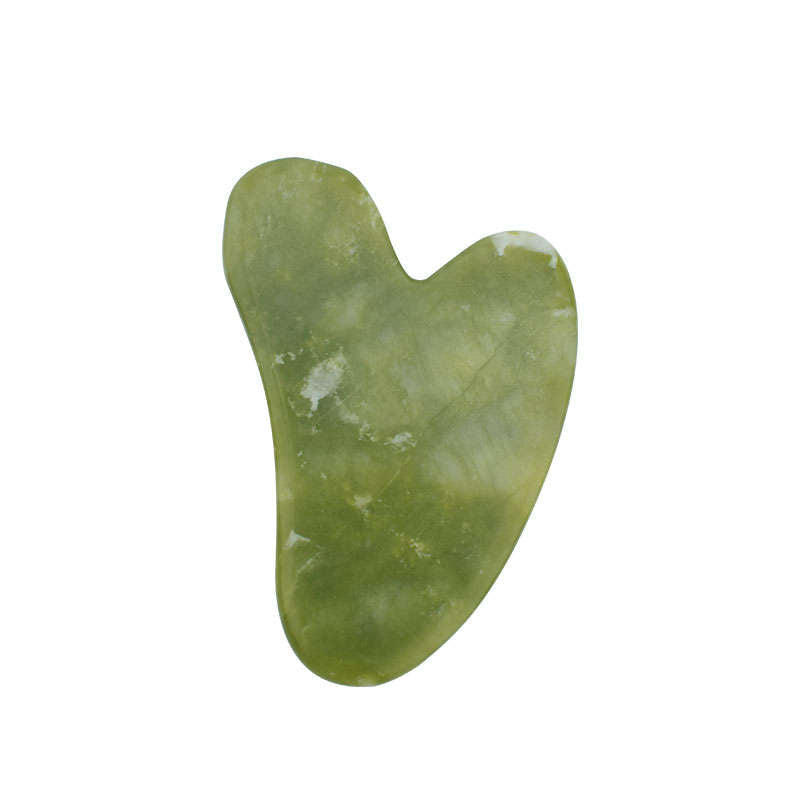 Rodillos faciales y raspador, caja combinada. Jade mashan verde.