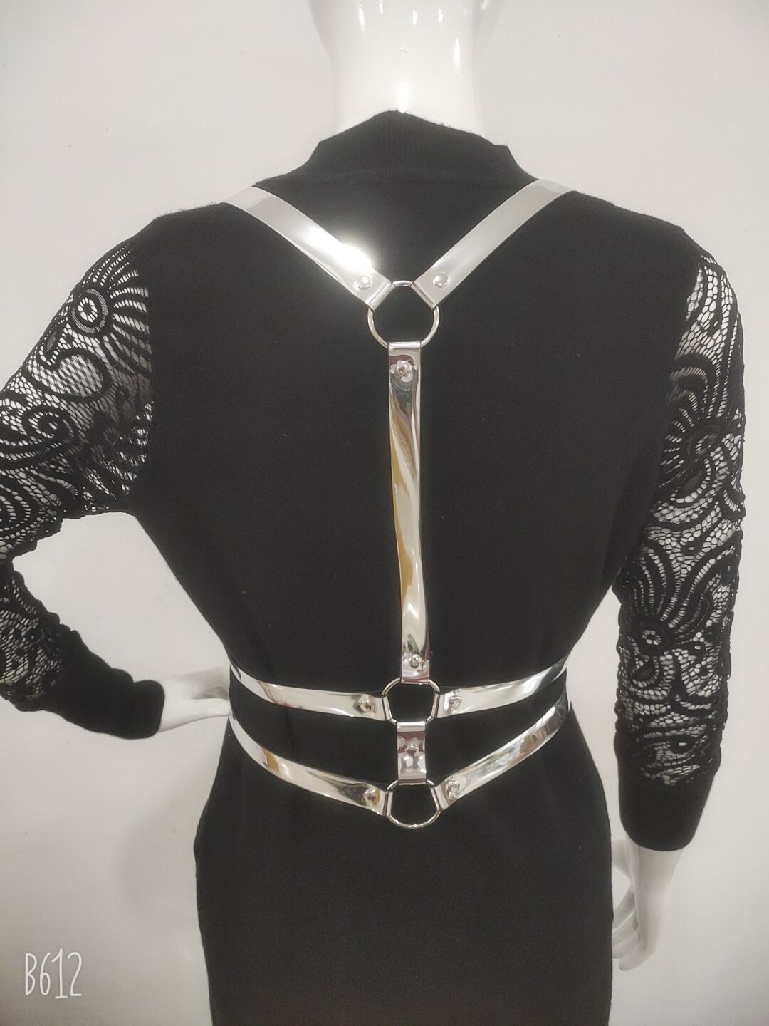 Harness, suspenders in silver