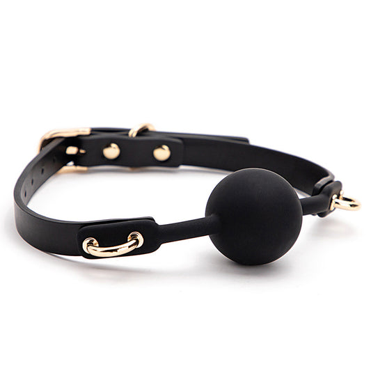 Gagball, exclusive in black silicone with brass fittings