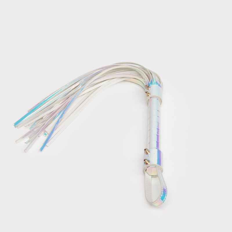 Flogger, whip and holographic, pink silver