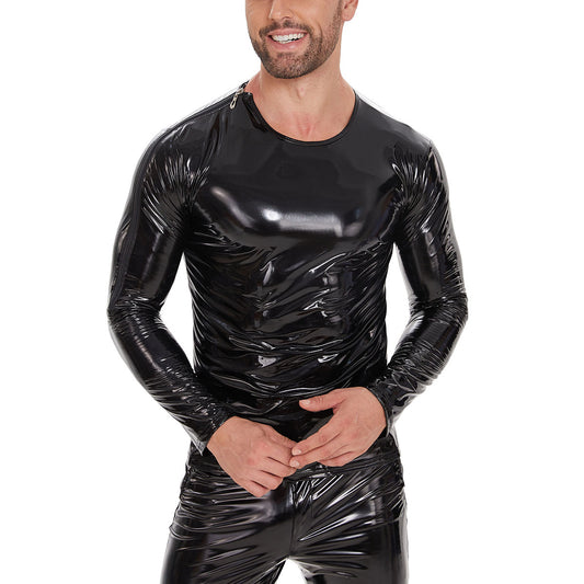 Rubber shirt with zipper over the shoulder