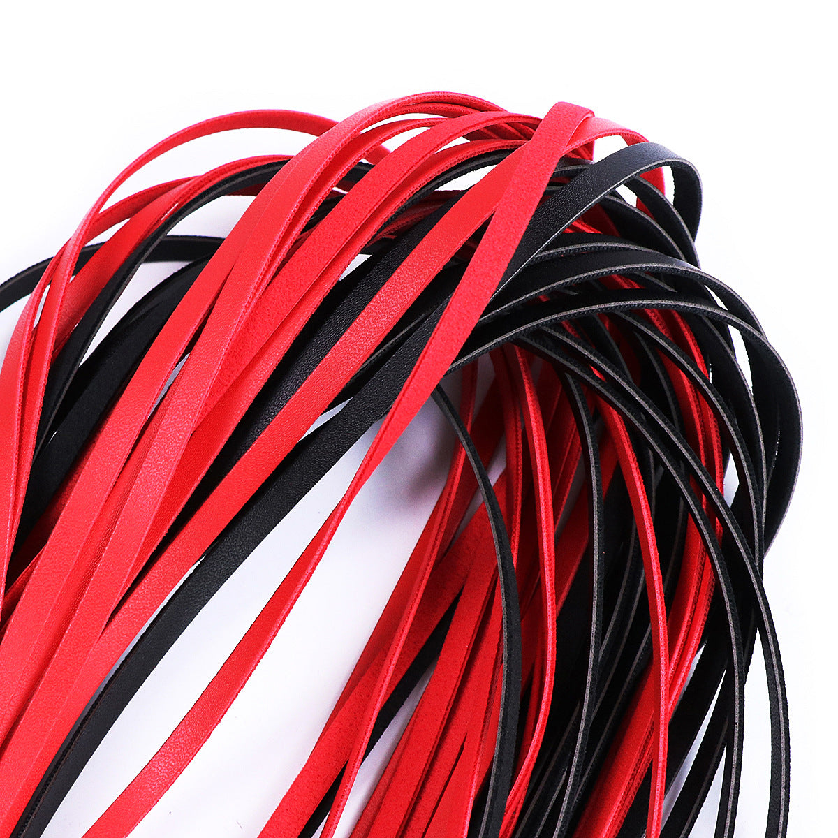 Flogger, whip in red and black