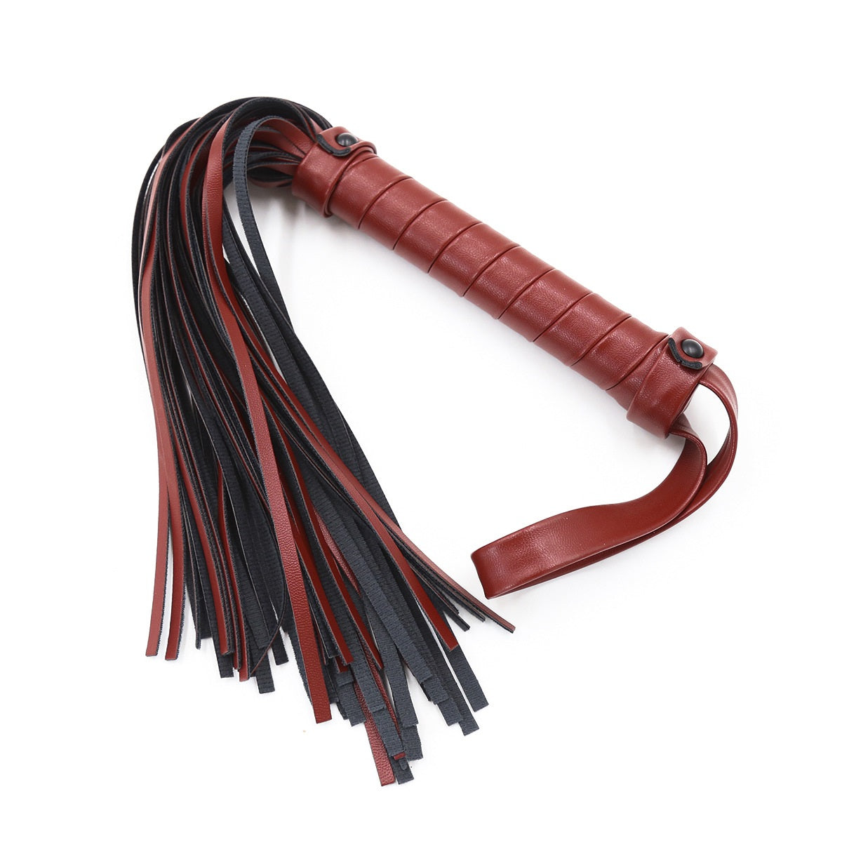 Flogger, whip in black and burgundy