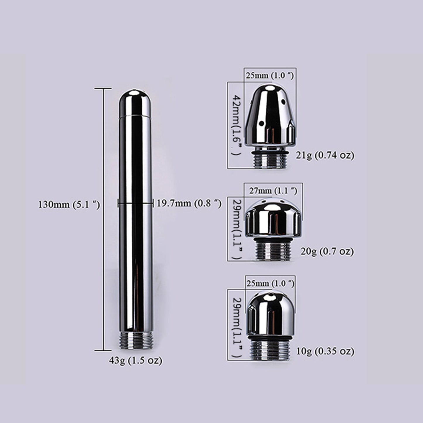 Douche, stainless steel, flera munstycken för duschmunstycke