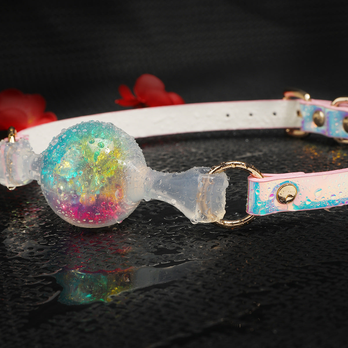 Gagball i holocraphic med mjuk boll