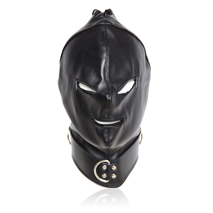 Mask, gimp mask with zipper for eyes and mouth.