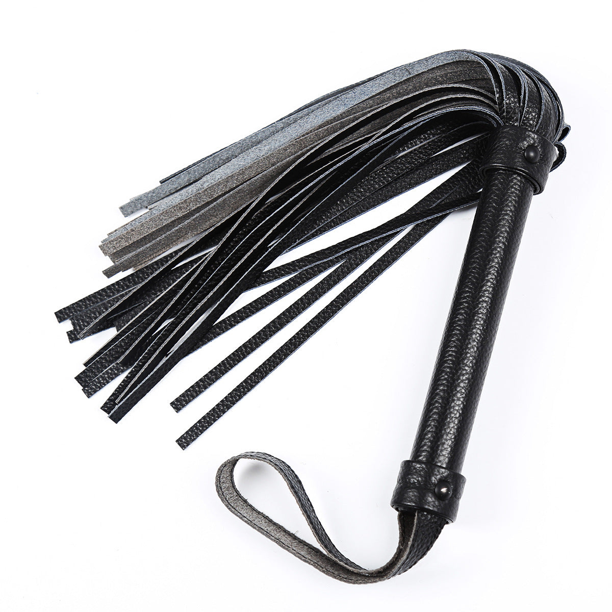 Flogger, whip in black genuine leather