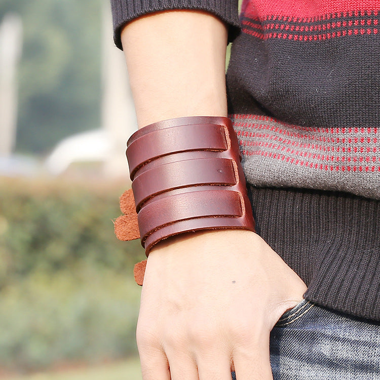 Armband in brown-red genuine leather