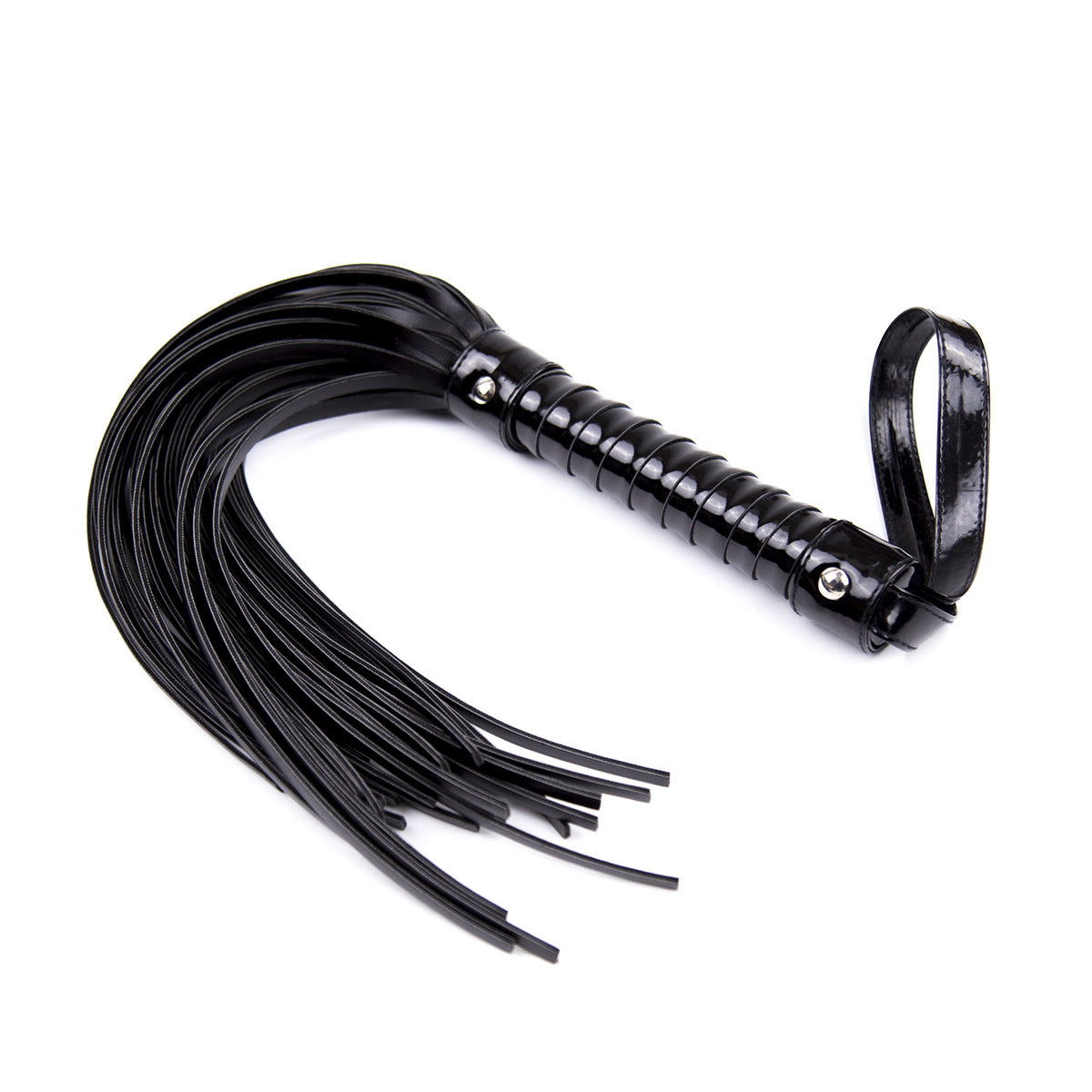 Flogger, whip in black lacquer