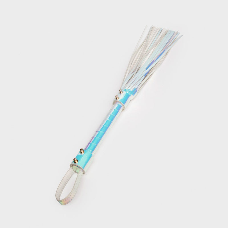 Flogger, whip and holographic, pink silver