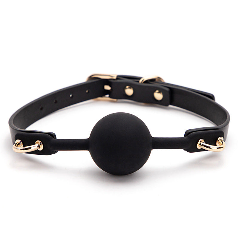Gagball, exclusive in black silicone with brass fittings