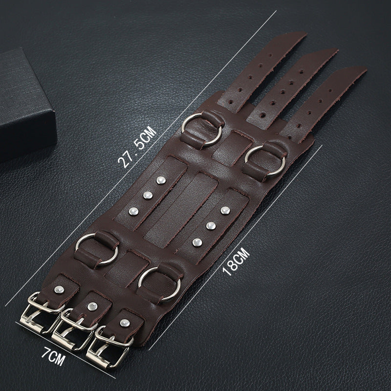 Armband in dark brown genuine leather