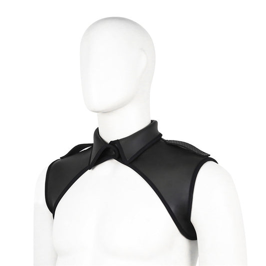 Harness with shoulder pads in black neoprene