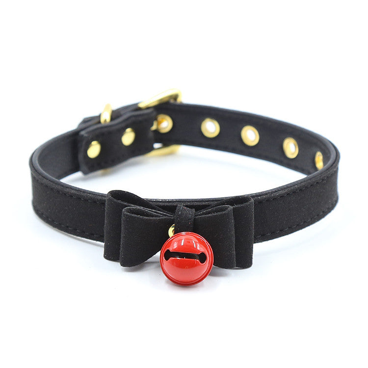Choker or necklace with bow/tie and bell