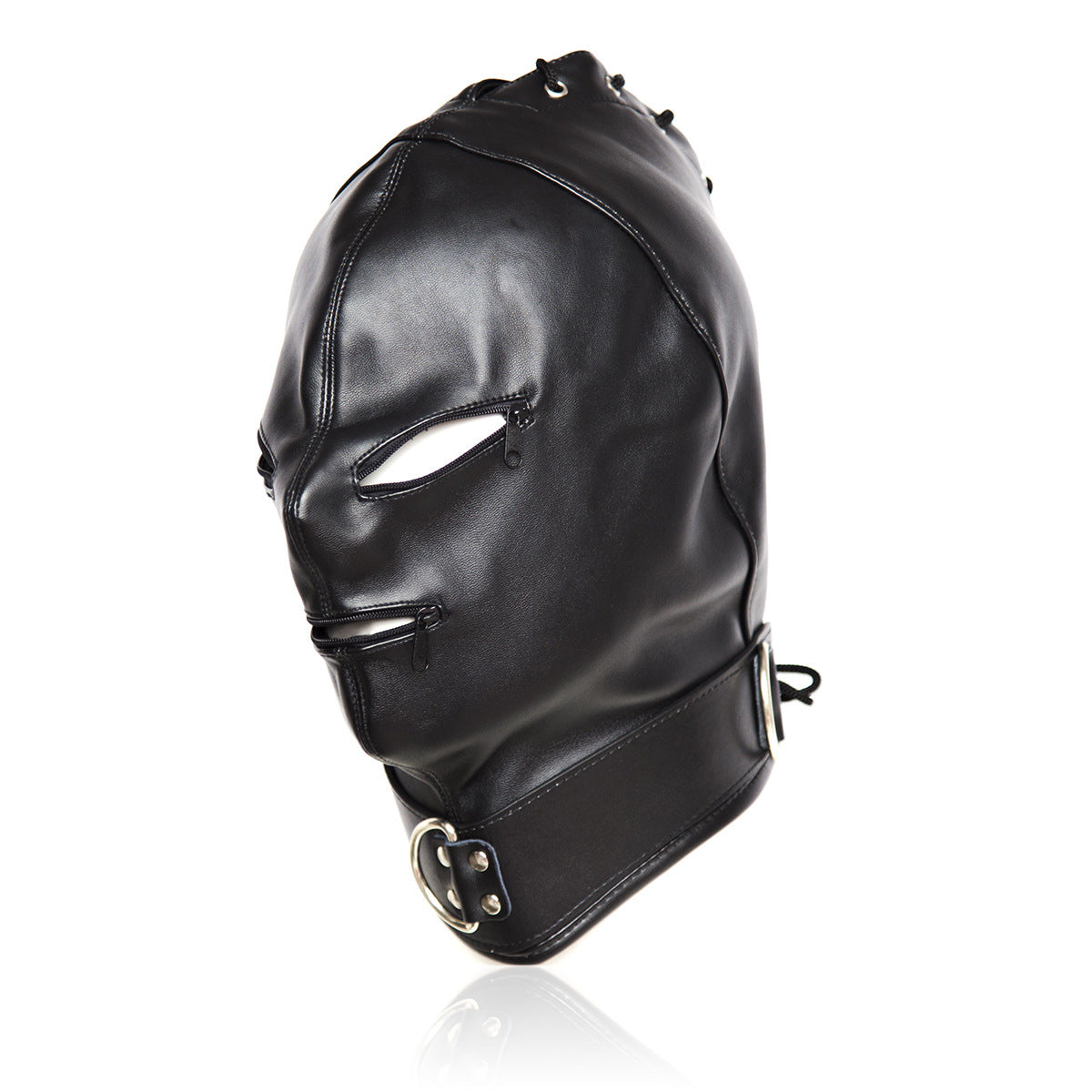 Mask, gimp mask with zipper for eyes and mouth.