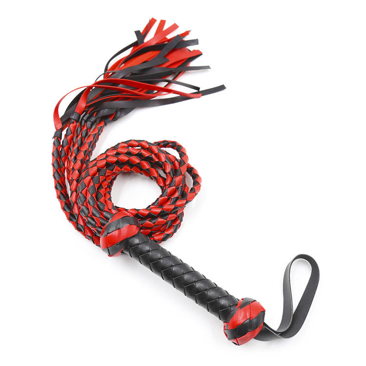 Flogger, whip, black and red