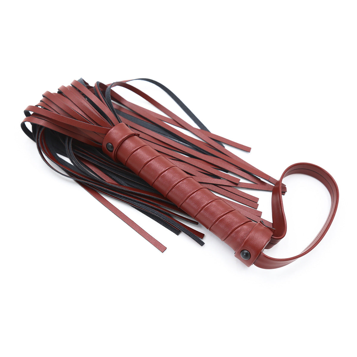 Flogger, whip in black and burgundy