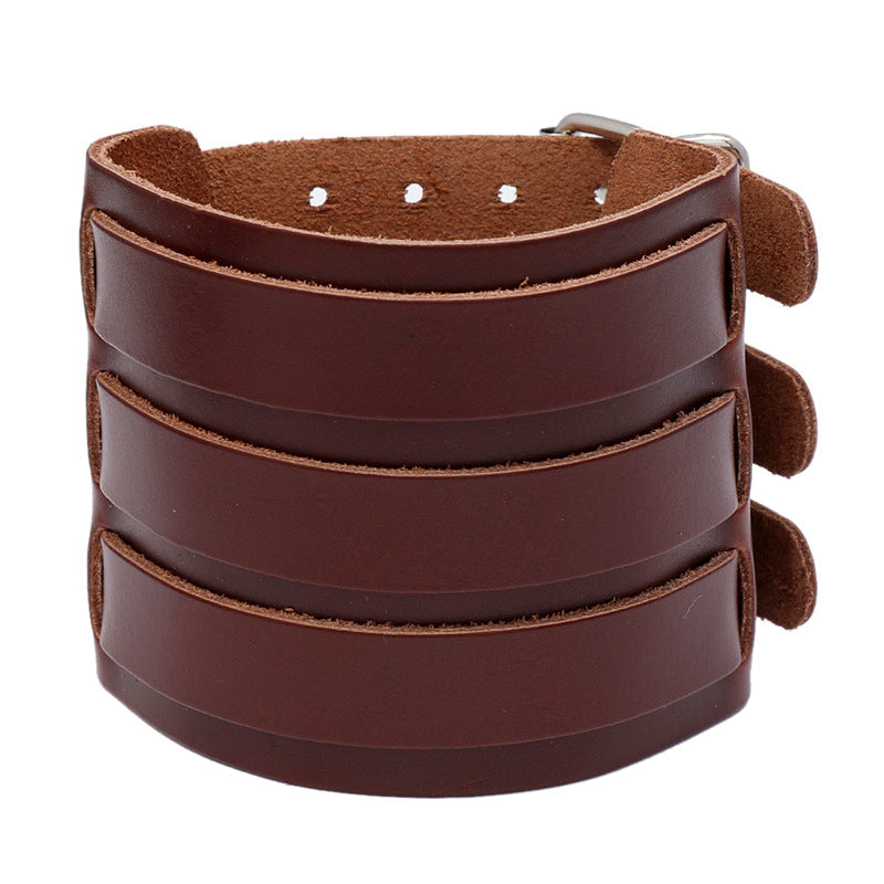 Armband in brown-red genuine leather