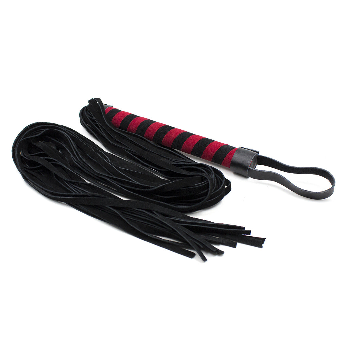 Flogger, long whip in black genuine leather