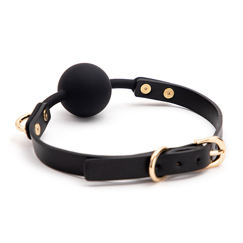 Gagball, exclusive in black silicone with brass fittings