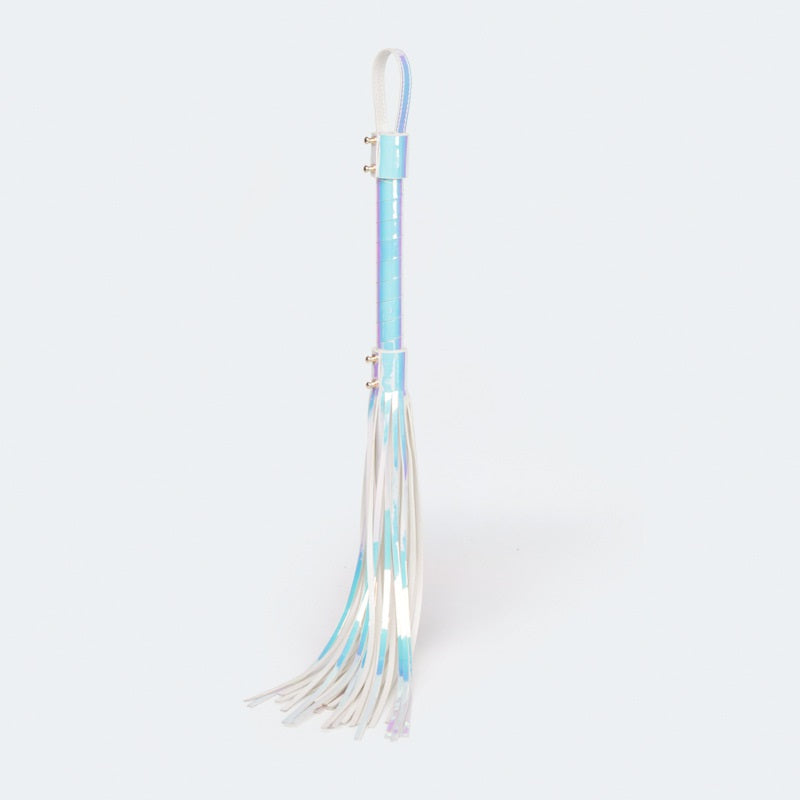 Flogger, whip and holographic, pink silver