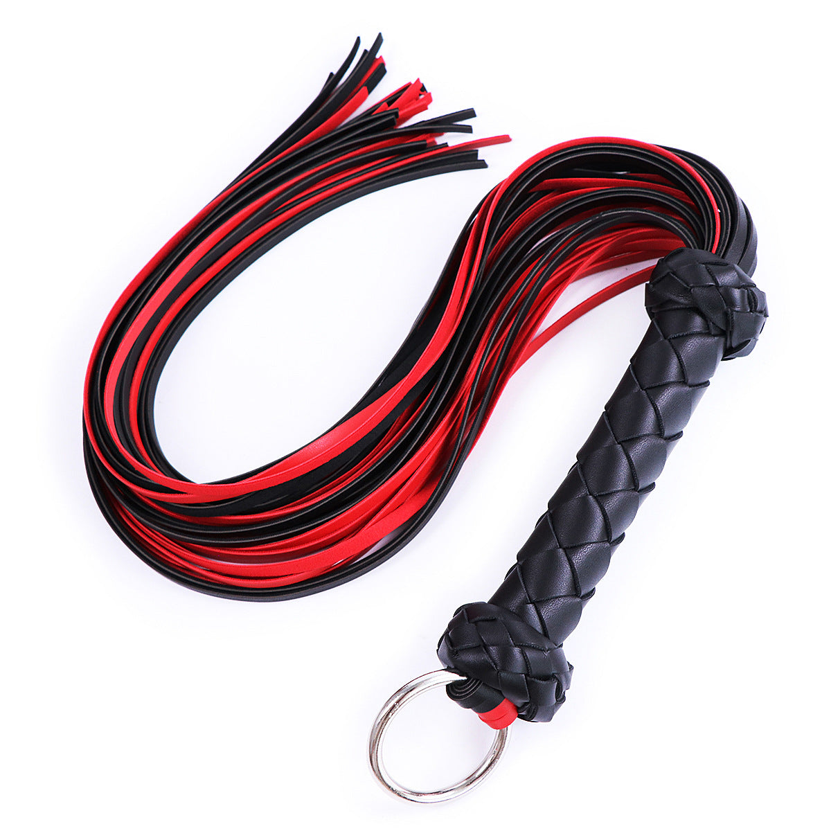 Flogger, whip in red and black