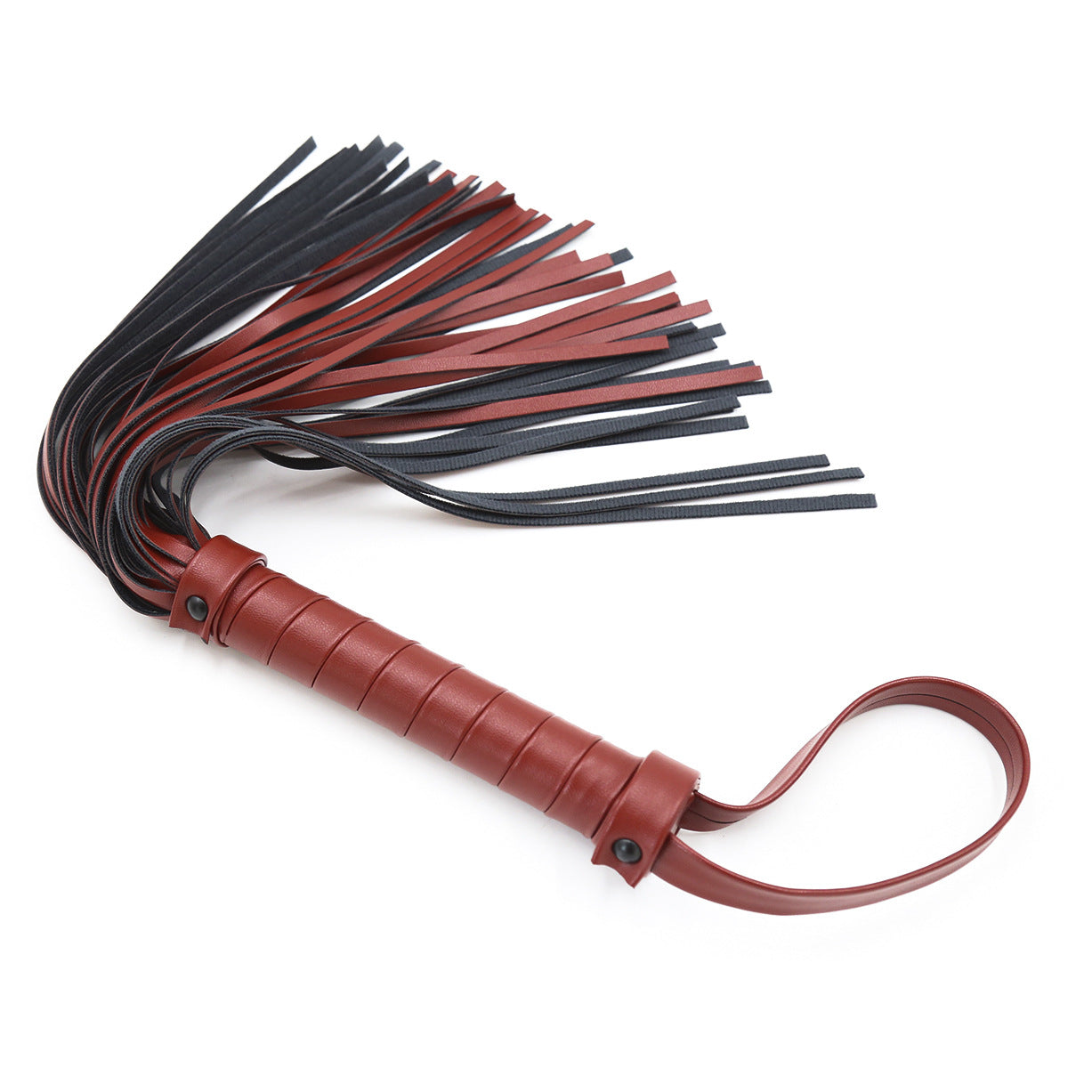 Flogger, whip in black and burgundy
