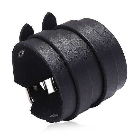 Armband in black genuine leather or skin