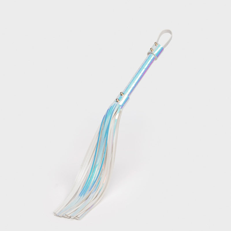 Flogger, whip and holographic, pink silver