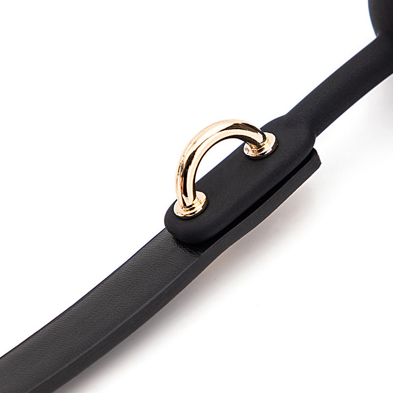 Gagball, exclusive in black silicone with brass fittings