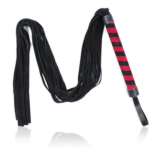 Flogger, long whip in black genuine leather
