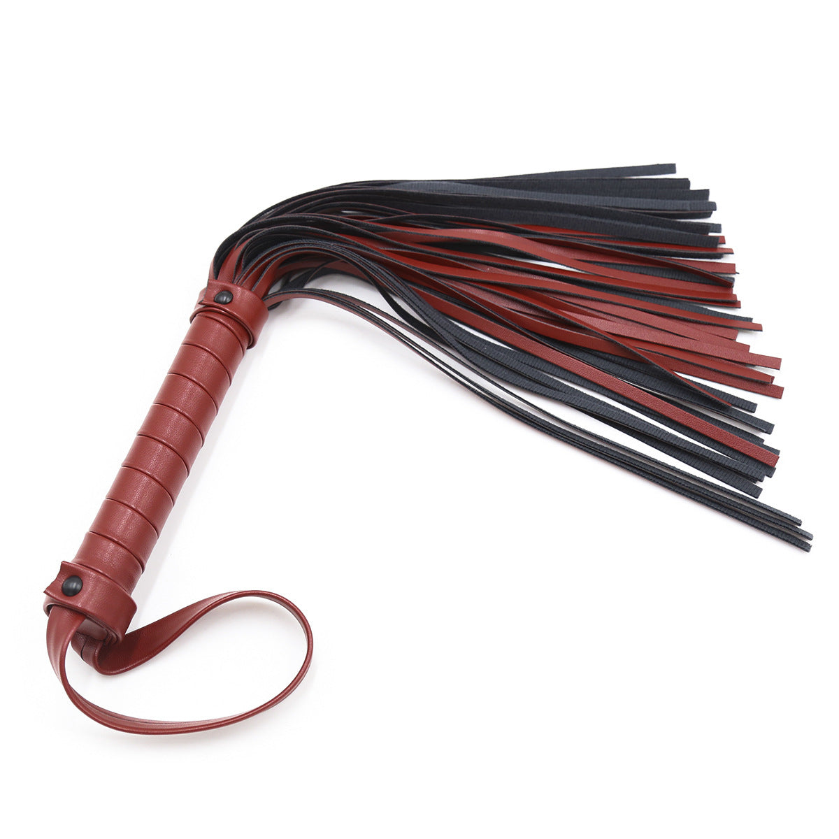 Flogger, whip in black and burgundy