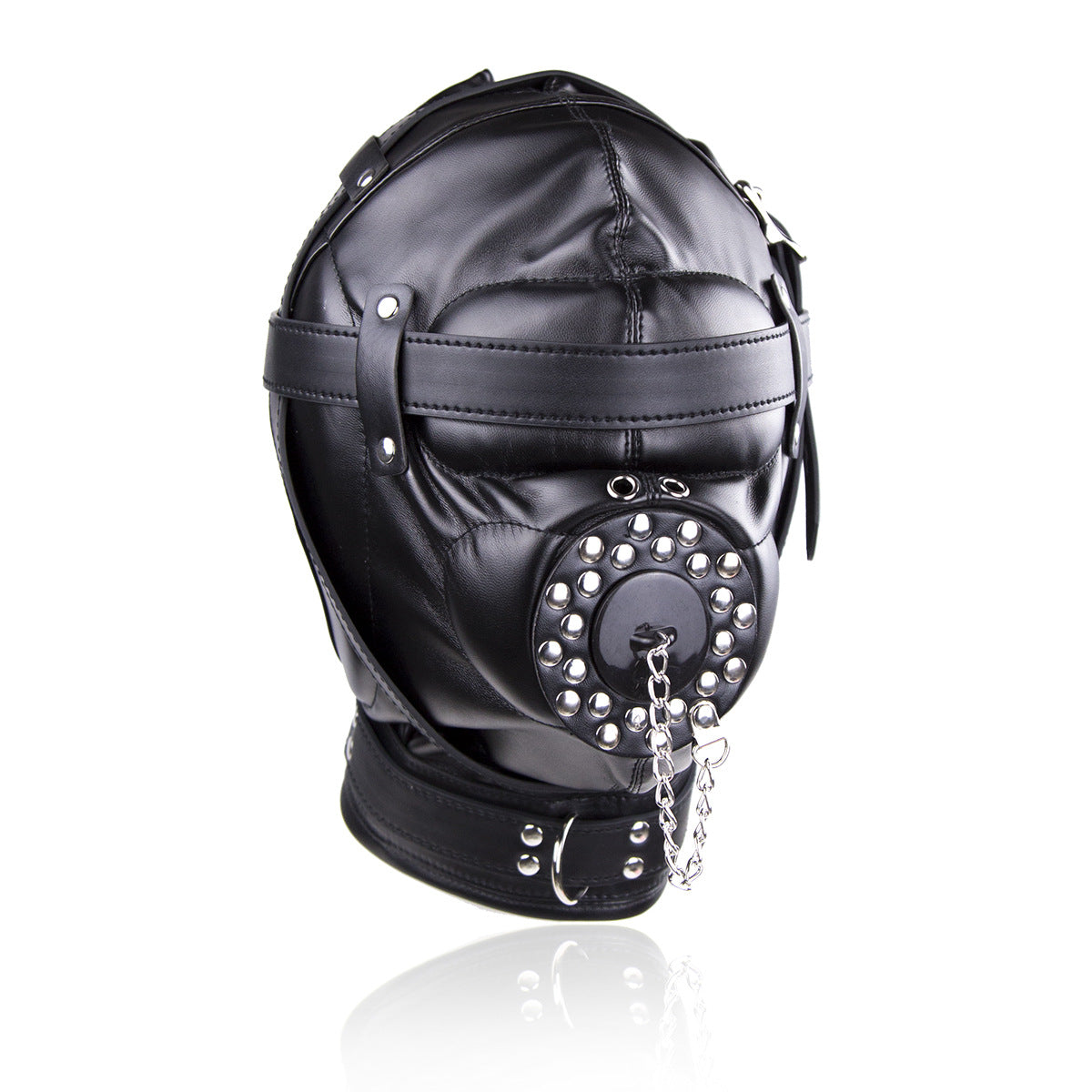 Máscara, máscara gimpmask con protección auditiva acolchada y cierre bloqueable para la boca.