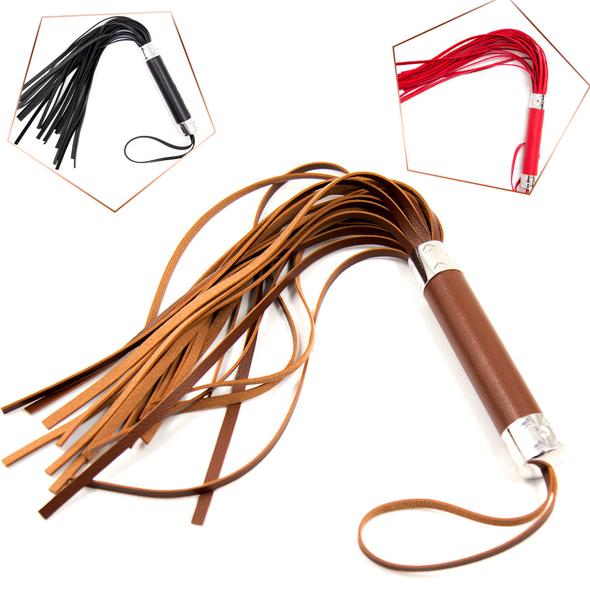 Flogger, whip in black, brown or red