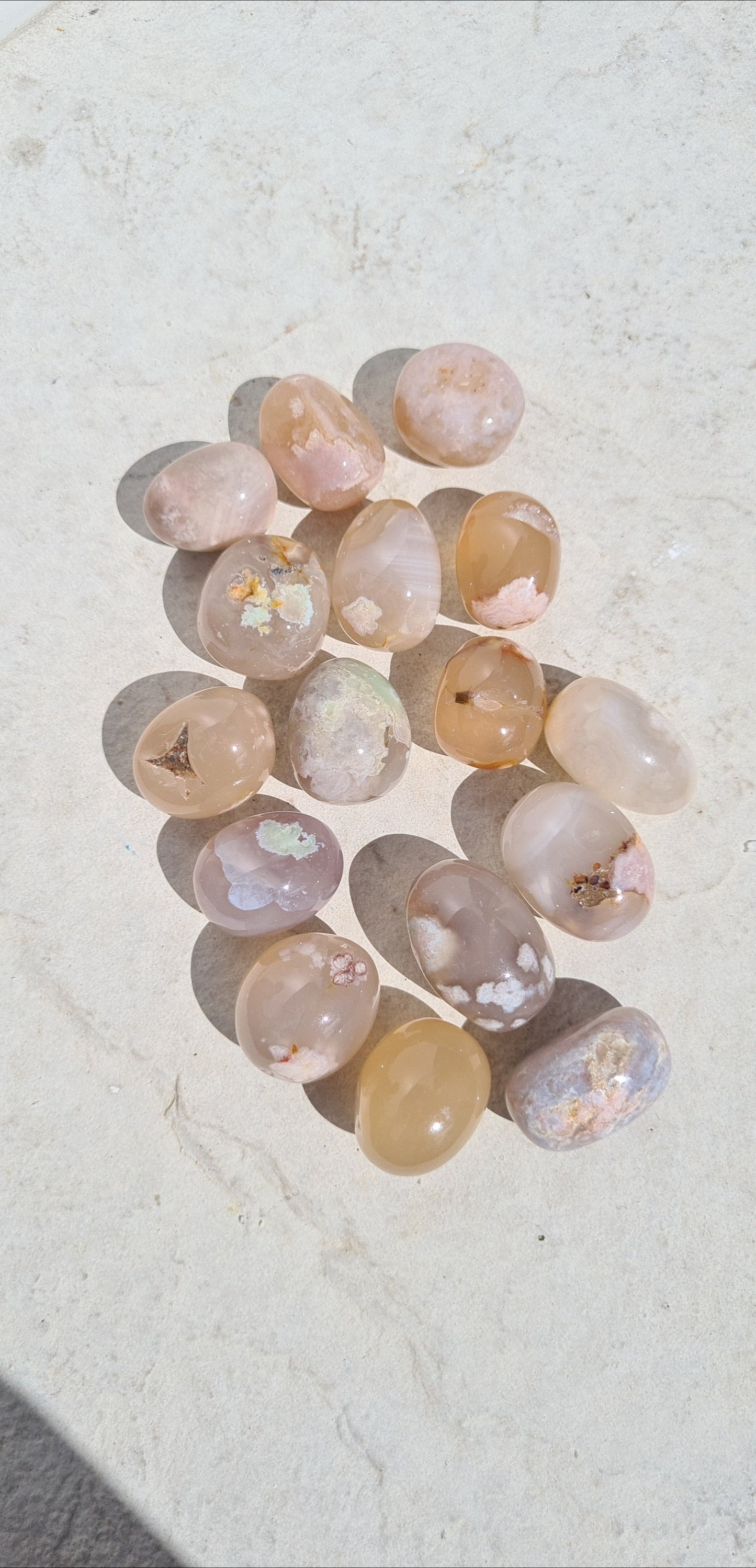 Cristal rodado, ágata cereza.
