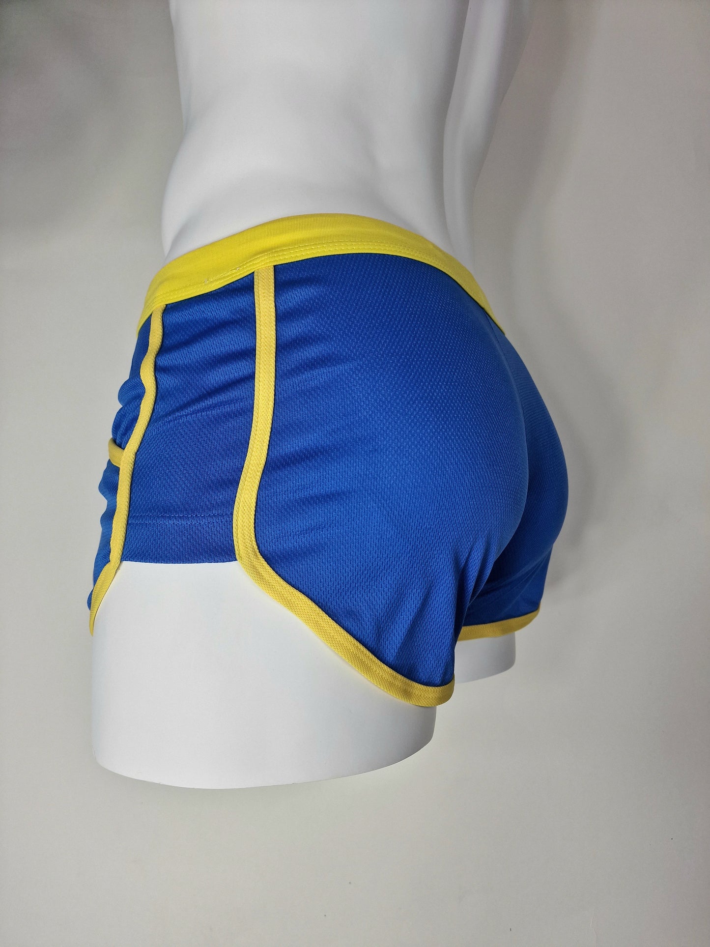 Shorts med insydd jockstrap - Blå/gul
