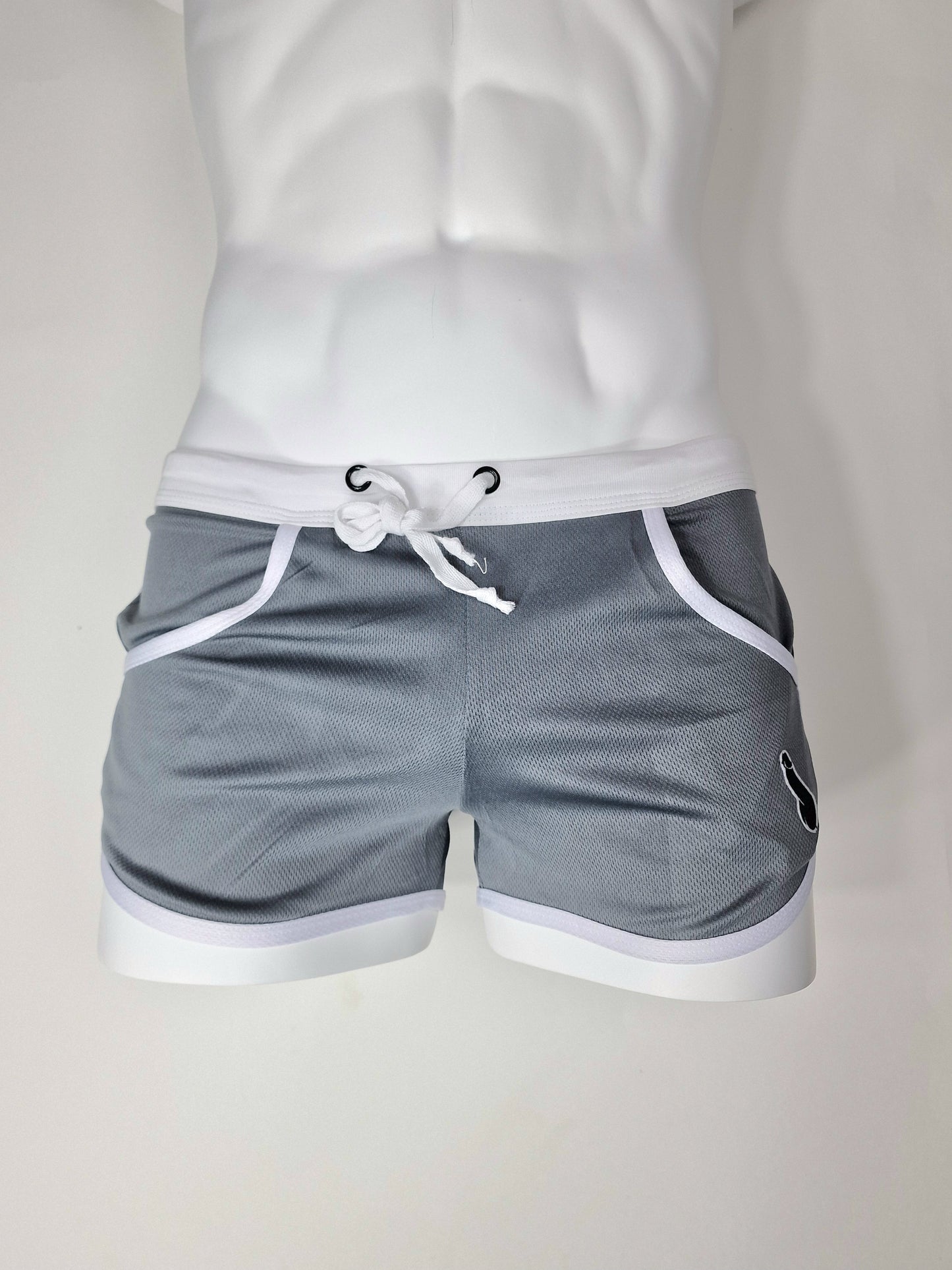 Shorts med "inbyggd" jockstrap - Silvergrå